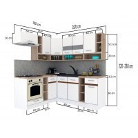 Bucatarie de Colt COSSY NEW 180-200 ST. Wenge / Stejar Sonoma